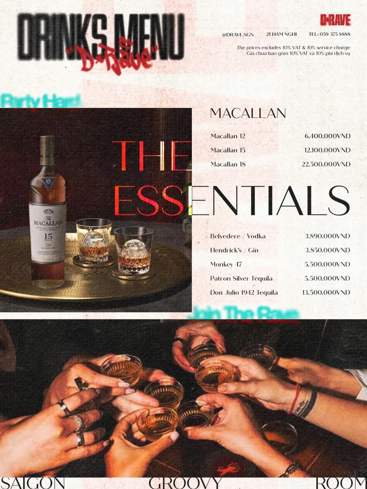 Menu Drave Club — The Essentials — Chai signature